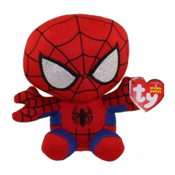 TY Beanie Baby 6" SPIDER-MAN Spiderman (Marvel) Plush Stuffed Animal Toy - Picture 2 of 2